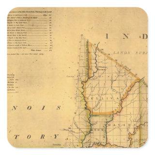 Shelton and Kensett's Map Of The State Of Indiana Square Sticker