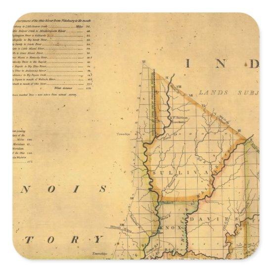 Shelton and Kensett's Map Of The State Of Indiana Square Sticker