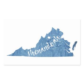 Shenandoah National Park Virginia Wood Grain Rectangular Sticker