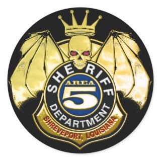 Sheriff Area 5 Badge Classic Round Sticker