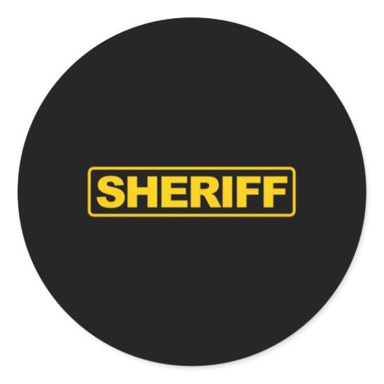 Sheriff Front Back Print Sheriff Police Classic Round Sticker