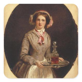 'Sherry Sir?', 1853 (oil on canvas) Square Sticker