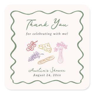 She's Off the Market Bold & Whimsical Hand Drawn Square Sticker