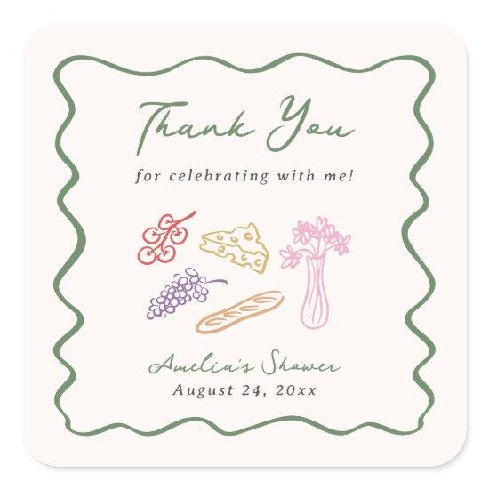 She's Off the Market Bold & Whimsical Hand Drawn Square Sticker