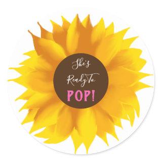 She's Ready To Pop Sunflower Stickers