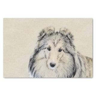 Shetland Sheepdog Painting - Cute Original Dog Art Tissue Paper