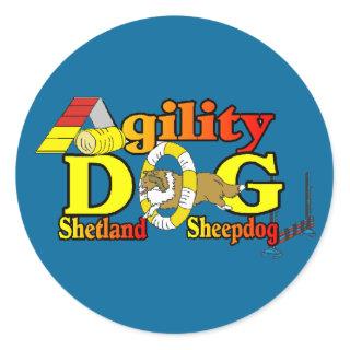 Shetland Sheepdog Sheltie Agility Classic Round Sticker