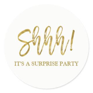 Shhh! Surprise Birthday Party Birthday Classic Round Sticker
