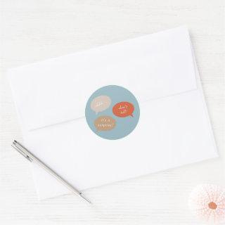 Shhh... Surprise Birthday Party | Speech Bubbles Classic Round Sticker
