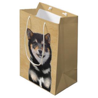 Shiba Inu (Black and Tan) Painting - Dog Art Medium Gift Bag