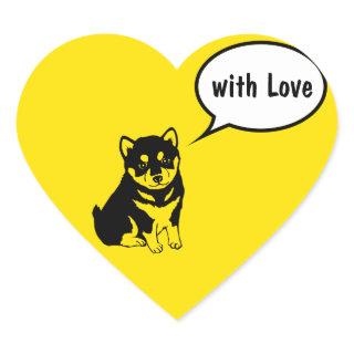 Shiba Inu Chinese Dog Year 2018 Heart Sticker