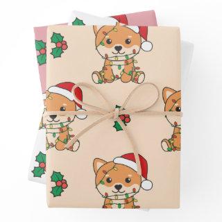 Shiba Inu Christmas Winter Animals Holiday Dogs  Sheets