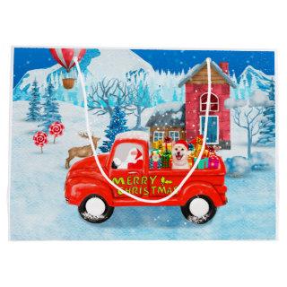 Shiba Inu Dog Christmas Delivery Truck Snow Large Gift Bag