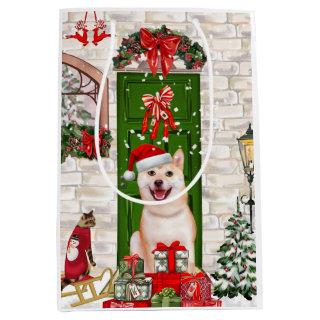 Shiba Inu Dog Christmas  Medium Gift Bag