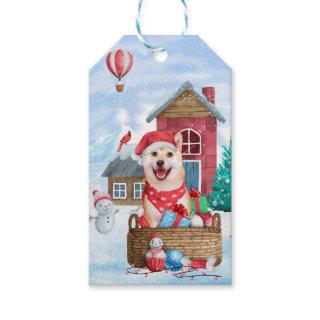 Shiba Inu Dog In snow Christmas Dog House Gift Tags