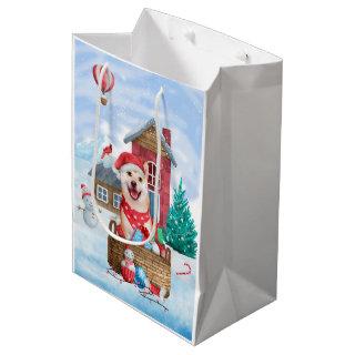Shiba Inu Dog In snow Christmas Dog House Medium Gift Bag