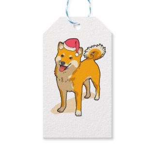 Shiba Inu Santa Claus Dog Christmas Gift Tags