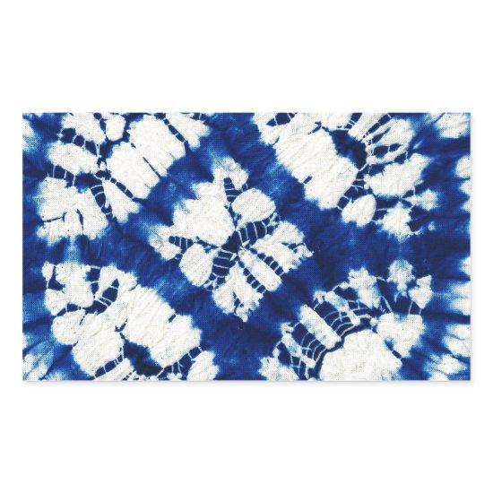 Shibori Tie Dye South Seas Indigo Batik Rectangular Sticker