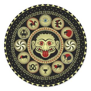 shield designs combination classic round sticker