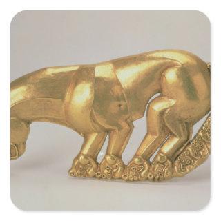 Shield emblem in the form of a panther square sticker