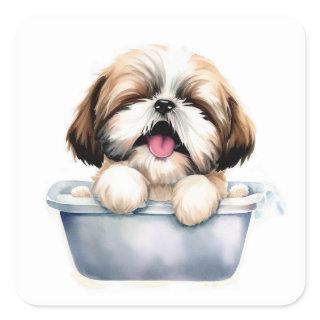 Shih Tzu Dog Square Sticker