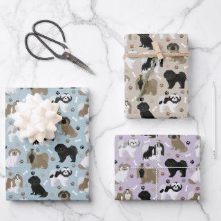 Shih Tzu Dogs Paws and Bones  Sheets