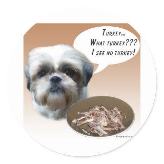 Shih Tzu (natural) Turkey Classic Round Sticker