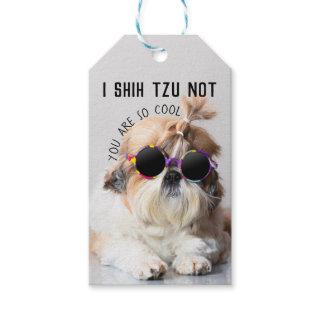 Shih Tzu Not fun cute dog lovers Custom Photo text Gift Tags