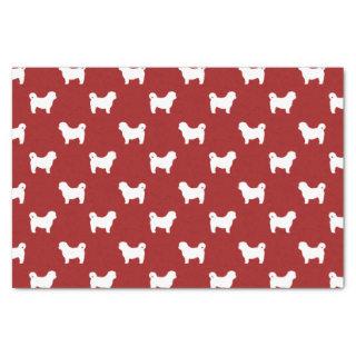Shih Tzu Silhouettes Pattern Red Tissue Paper