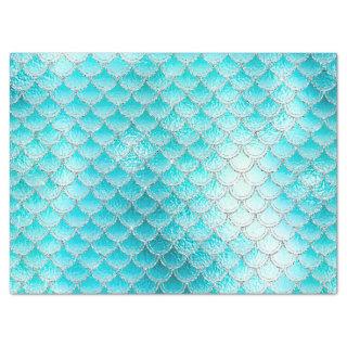 Shimmering Fish Scales on Aqua Deocupage Tissue Paper