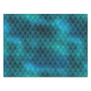 Shimmering Teal & Glitter Dragon Scales Tissue Paper