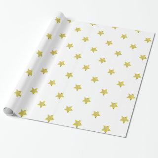 Shiny Gold Star Glamorous Design White