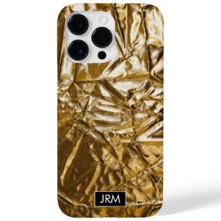 Shiny Golden Foil Iridescent Custom Monogram Case-Mate iPhone 14 Pro Max Case
