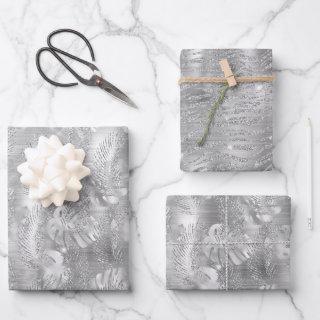 Shiny Silver Glam Animal Print  Sheets
