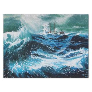 Ship In the Sea in Storm Tissue Paper
