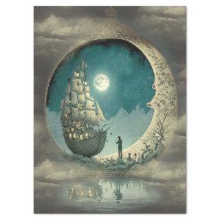 Ship to the moon Decoupage Tissue Paper
