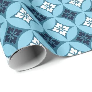Shippo with Flower Motif, Blue and White