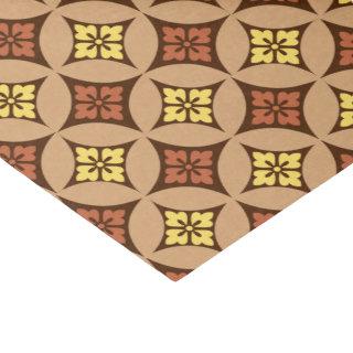 Shippo with Flower Motif, Brown and Golden Yellow Tissue Paper