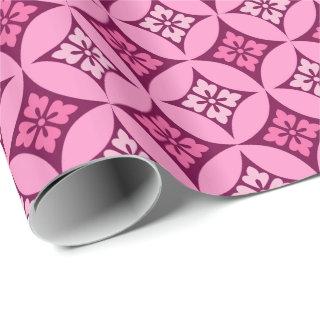 Shippo with Flower Motif, Pink and Burgundy