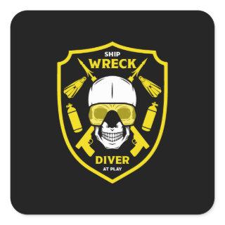 shipwreck divers  square sticker