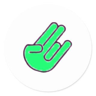 Shocker Hand Symbol Classic Round Sticker