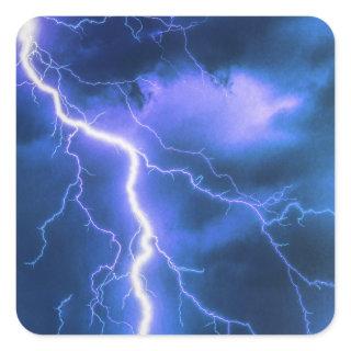 Shocking Lightning Strike Square Sticker