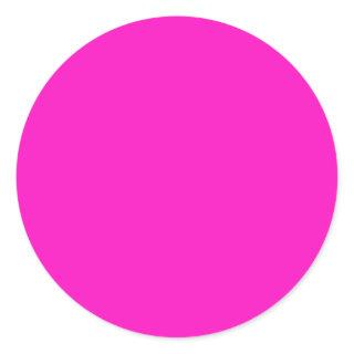 Shocking Pink Solid Color Classic Round Sticker