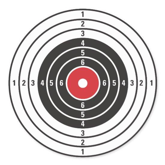 Shooting Target Classic Round Sticker