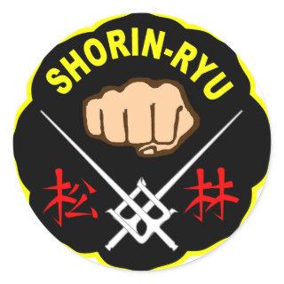 SHORIN RYU KARATE PATCH SYMBOL KANJI CLASSIC ROUND STICKER