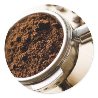 Shot of Espresso Ready to Brew for Cappuccino Classic Round Sticker