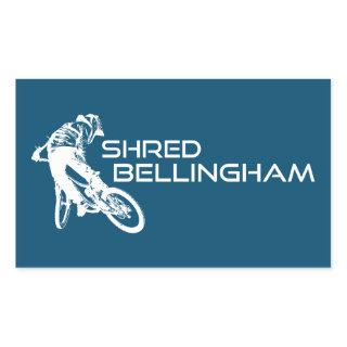 Shred Bellingham Washington Mountain Biking Rectangular Sticker