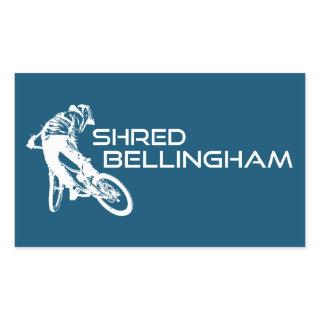 Shred Bellingham Washington Mountain Biking Rectangular Sticker