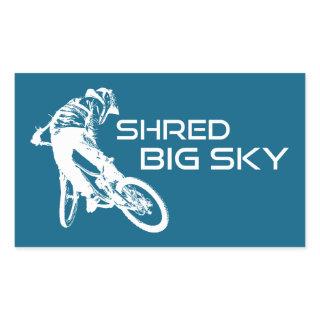 Shred Big Sky Montana Mountain Biking Rectangular Sticker