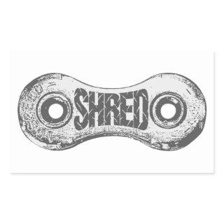 Shred Bike Chain Link Rectangular Sticker